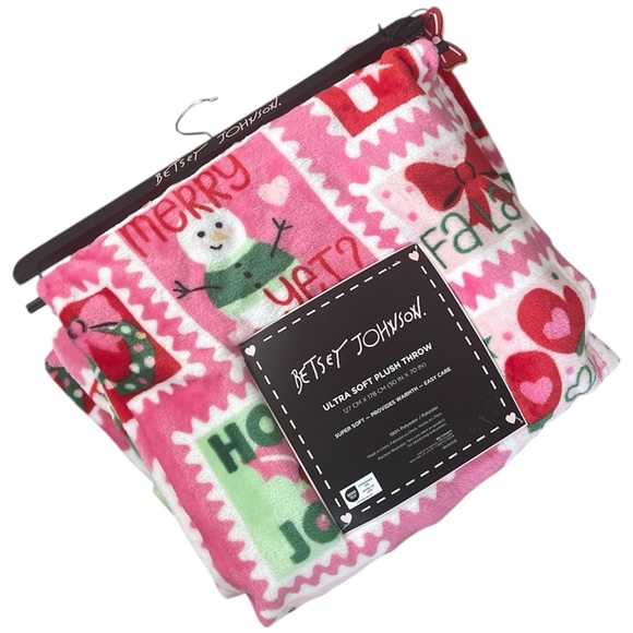 🔥🔥🆕💋BETSEY JOHNSON💋CHRISTMAS OVERSIZED ULTRA SOFT THROW /BLANKET - Picture 6 of 8